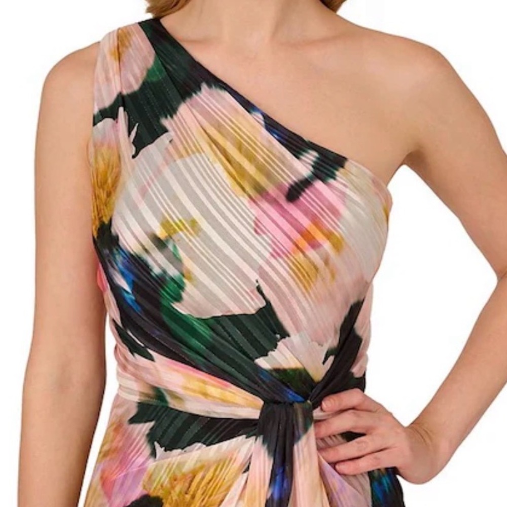 Adrianna Papell Multicolor Floral One-Shoulder Maxi Dress - Picture 3 of 3